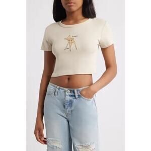 NEW- NWOT Disney Bambi Crop Top Tee by Junk Food Clothing | Size L